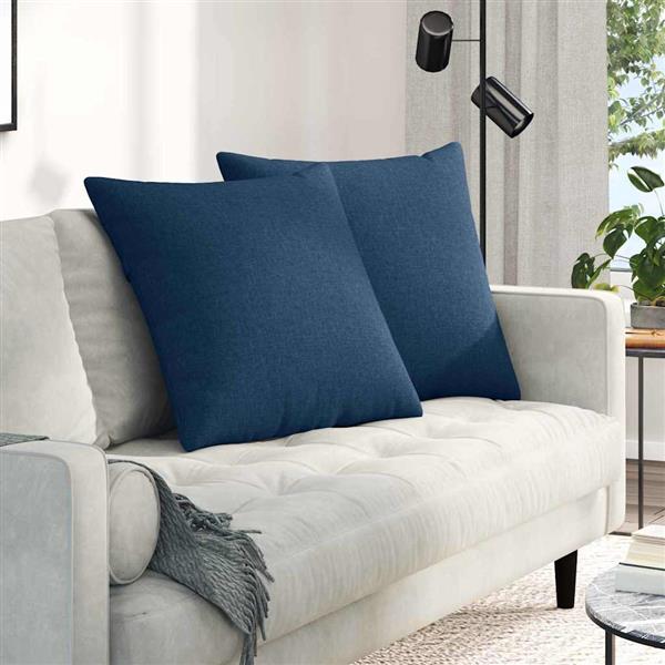 Grote foto vidaxl sofa kussens 2 pcs blauw 80 x 80 cm stof huis en inrichting woningdecoratie