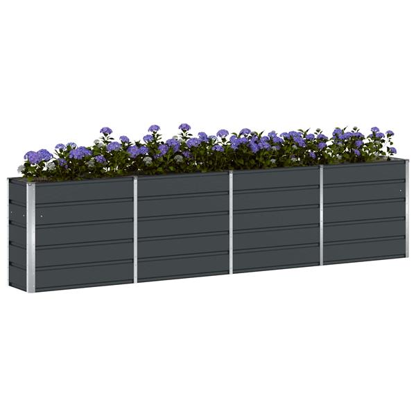 Grote foto vidaxl plantenbak antraciet 160 x 40 x 75 cm staal tuin en terras overige tuin en terras