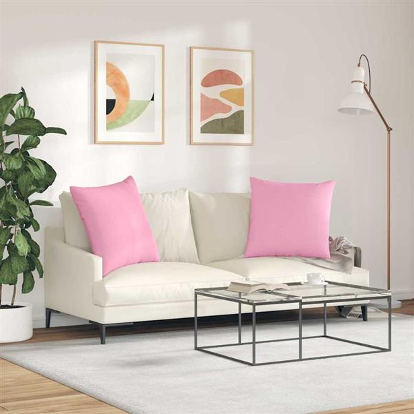 Grote foto vidaxl sofa kussens 2 pcs roze 60 x 60 cm stof huis en inrichting woningdecoratie