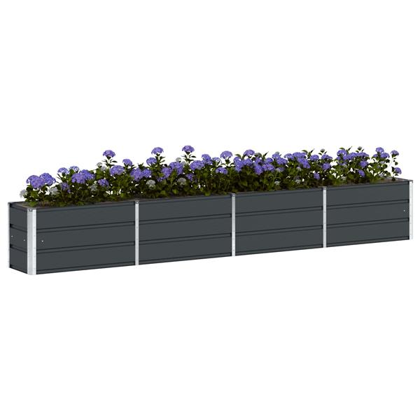 Grote foto vidaxl plantenbak antraciet 320 x 40 x 45 cm staal tuin en terras overige tuin en terras