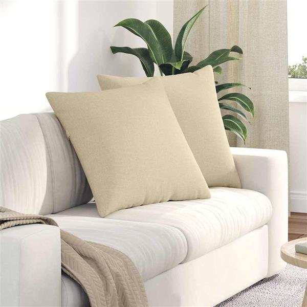 Grote foto vidaxl sofa kussens 2 pcs cr me 60 x 60 cm stof huis en inrichting woningdecoratie
