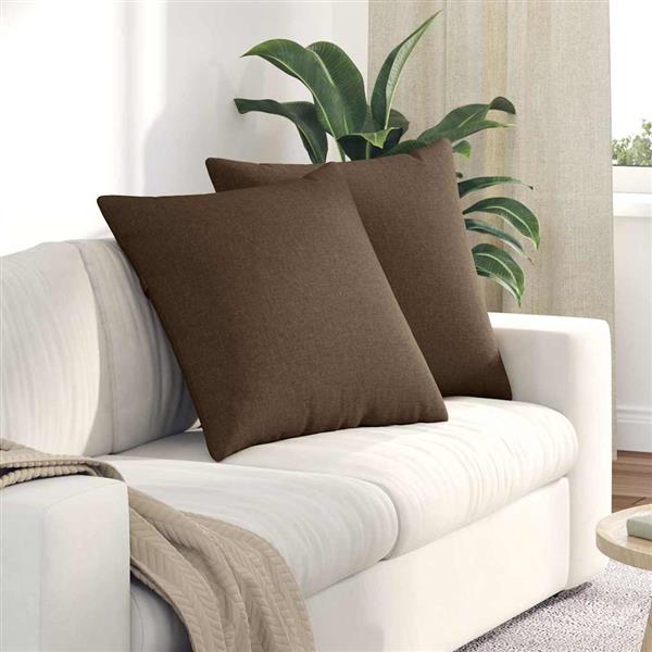 Grote foto vidaxl sofa kussens 2 pcs bruin 60 x 60 cm stof huis en inrichting woningdecoratie