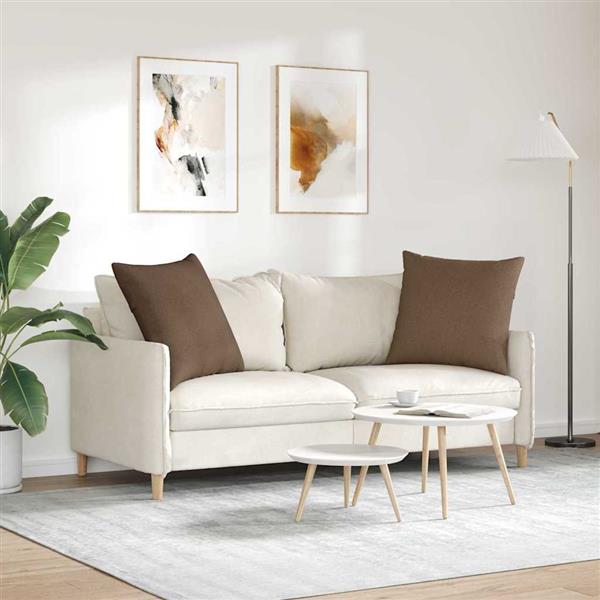 Grote foto vidaxl sofa kussens 2 pcs bruin 60 x 60 cm stof huis en inrichting woningdecoratie