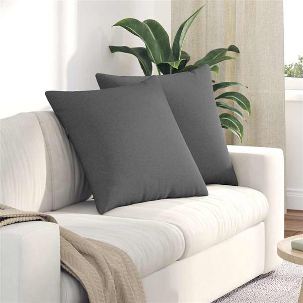 Grote foto vidaxl sofa kussens 2 pcs donkergrijs 60 x 60 cm stof huis en inrichting woningdecoratie