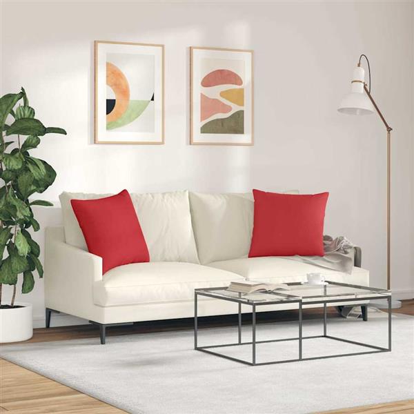 Grote foto vidaxl sofa kussens 2 pcs rood 50 x 50 cm stof huis en inrichting woningdecoratie