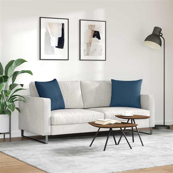 Grote foto vidaxl sofa kussens 2 pcs blauw 50 x 50 cm stof huis en inrichting woningdecoratie