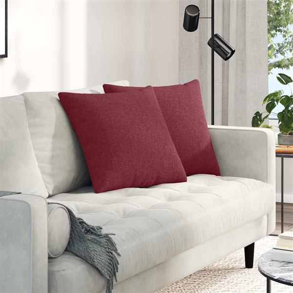 Grote foto vidaxl sofa kussens 2 pcs wijnrood 50 x 50 cm stof huis en inrichting woningdecoratie