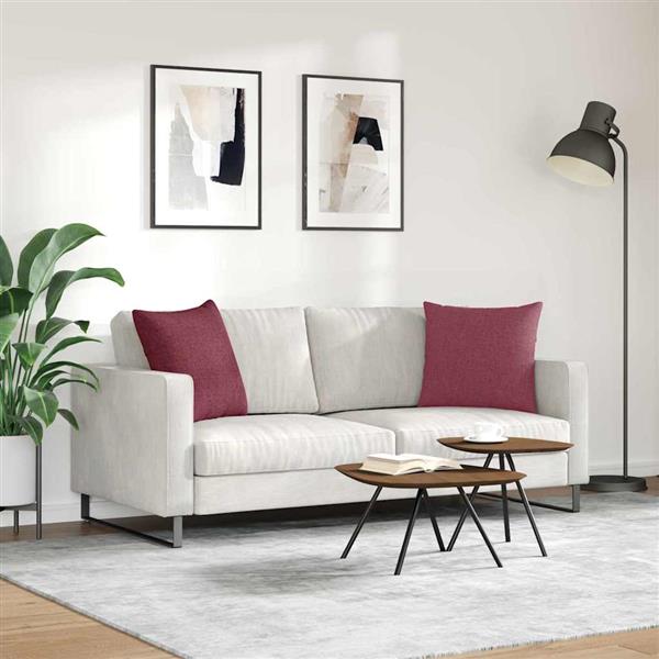 Grote foto vidaxl sofa kussens 2 pcs wijnrood 50 x 50 cm stof huis en inrichting woningdecoratie