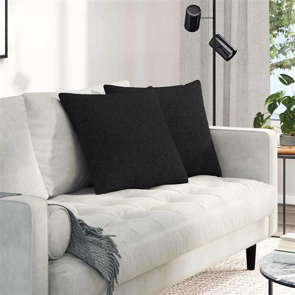 Grote foto vidaxl sofa kussens 2 pcs zwart 50 x 50 cm stof huis en inrichting woningdecoratie