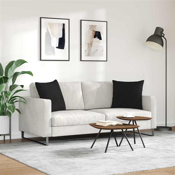 Grote foto vidaxl sofa kussens 2 pcs zwart 50 x 50 cm stof huis en inrichting woningdecoratie