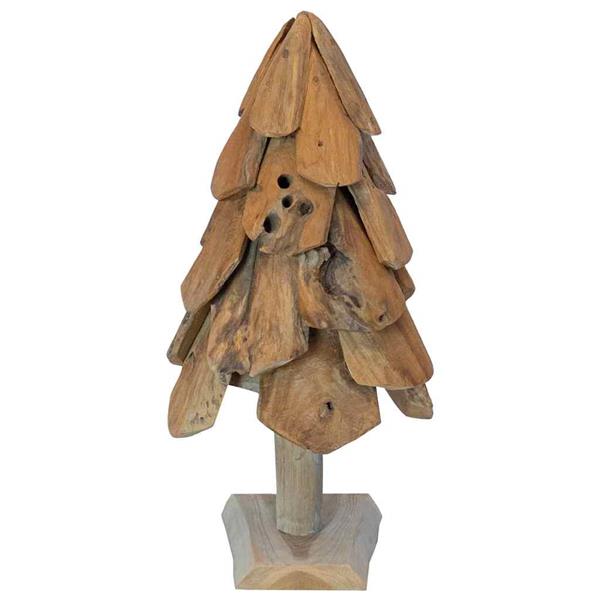 Grote foto vidaxl kerstboom met standaard bruin 61 cm massief teakhout diversen overige diversen