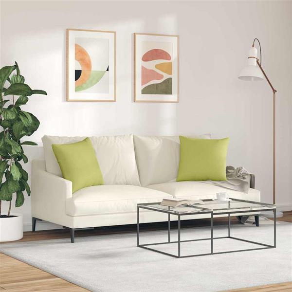 Grote foto vidaxl sofa kussens 2 pcs lichtgroen 45 x 45 cm stof huis en inrichting woningdecoratie