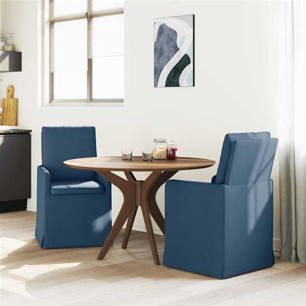 Grote foto vidaxl eettafelstoelen 2 pcs blauw 57 x 67 x 98 cm stof huis en inrichting stoelen