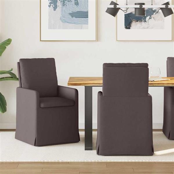 Grote foto vidaxl eettafelstoelen 2 pcs donkerbruin 57 x 67 x 98 cm stof huis en inrichting stoelen