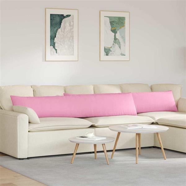 Grote foto vidaxl sofa kussens 2 pcs roze 200 x 40 cm stof huis en inrichting woningdecoratie