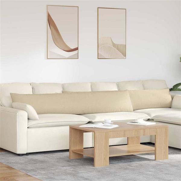 Grote foto vidaxl sofa kussens 2 pcs cr me 200 x 40 cm stof huis en inrichting woningdecoratie