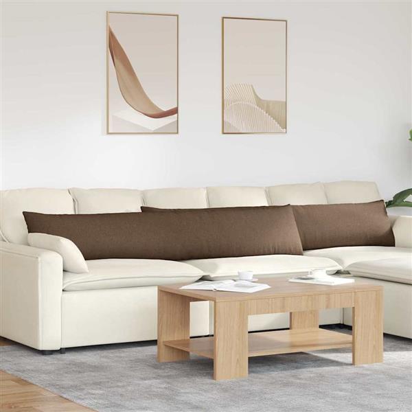 Grote foto vidaxl sofa kussens 2 pcs bruin 200 x 40 cm stof huis en inrichting woningdecoratie
