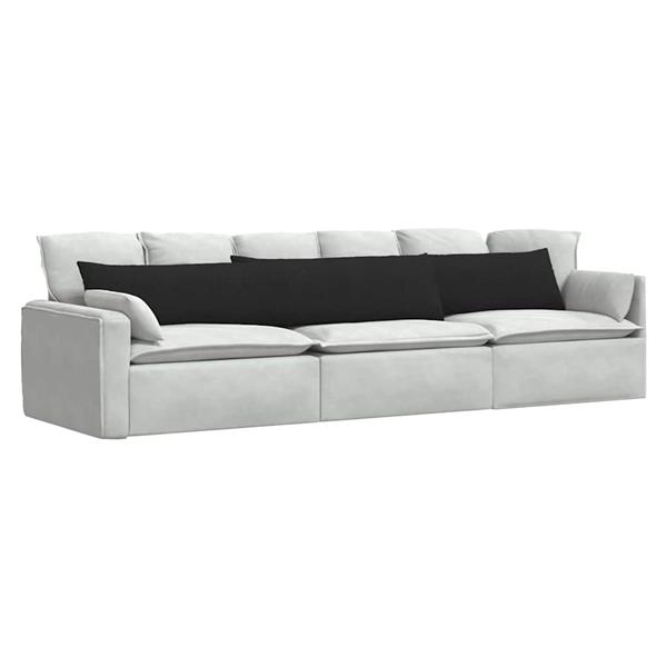 Grote foto vidaxl sofa kussens 2 pcs zwart 200 x 40 cm stof huis en inrichting woningdecoratie