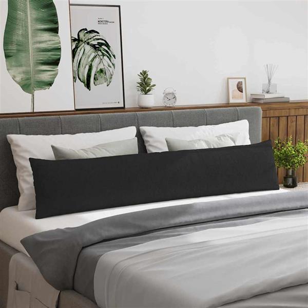 Grote foto vidaxl sofa kussens 2 pcs zwart 200 x 40 cm stof huis en inrichting woningdecoratie