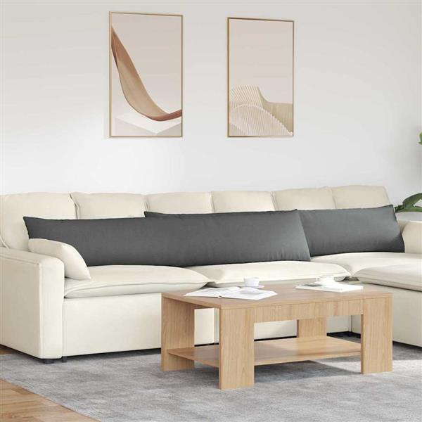 Grote foto vidaxl sofa kussens 2 pcs donkergrijs 200 x 40 cm stof huis en inrichting woningdecoratie