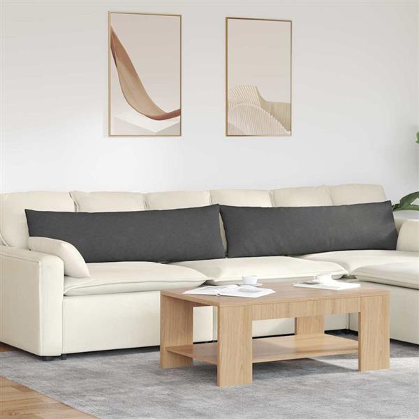 Grote foto vidaxl sofa kussens 2 stuks donkergrijs 145 x 40 cm cordstof huis en inrichting woningdecoratie