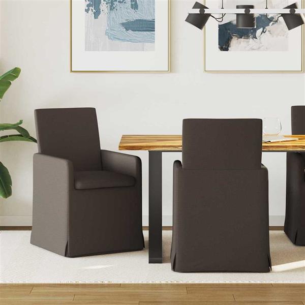 Grote foto vidaxl eettafelstoelen 2 pcs donkergrijs 57 x 67 x 95 cm linnen huis en inrichting stoelen