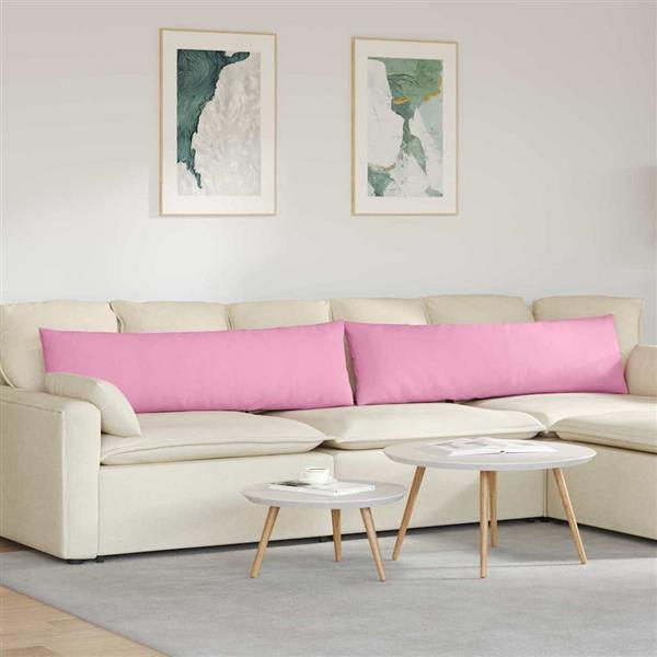 Grote foto vidaxl sofa kussens 2 pcs roze 145 x 40 cm stof huis en inrichting woningdecoratie