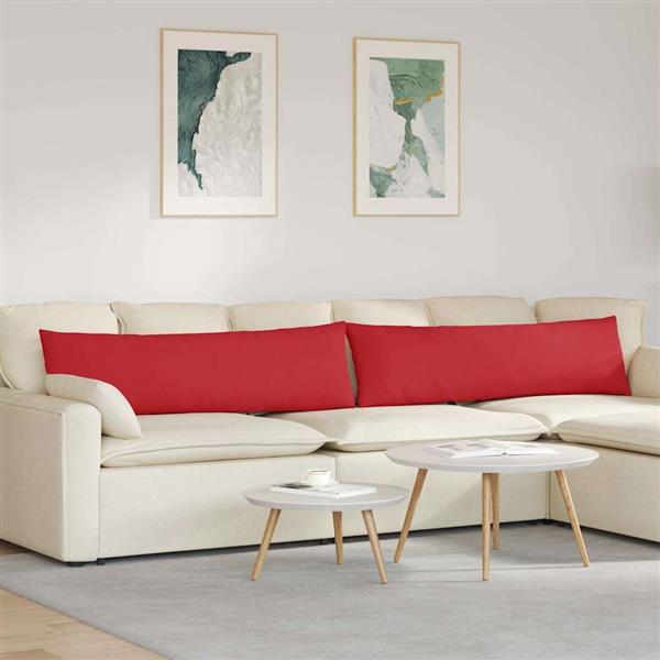 Grote foto vidaxl sofa kussens 2 pcs rood 145 x 40 cm stof huis en inrichting woningdecoratie