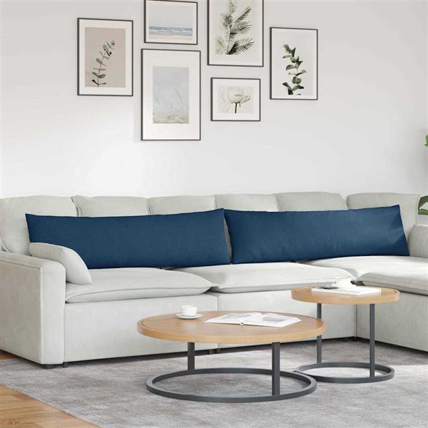 Grote foto vidaxl sofa kussens 2 stuks blauw 145 x 40 cm stof huis en inrichting woningdecoratie
