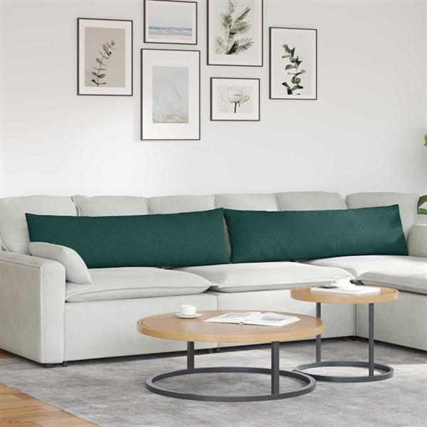 Grote foto vidaxl sofa kussens 2 pcs donkergroen 145 x 40 cm stof huis en inrichting woningdecoratie