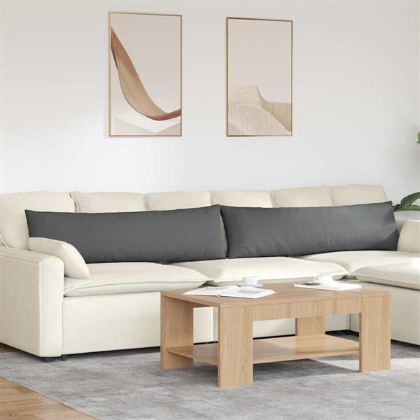 Grote foto vidaxl sofa kussens 2 pcs donkergrijs 145 x 40 cm stof huis en inrichting woningdecoratie