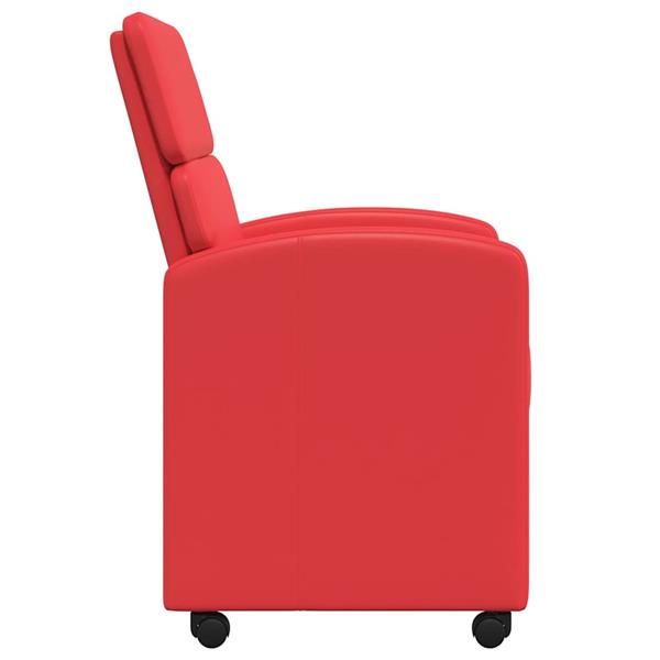 Grote foto vidaxl dining stoelen met wielen 2 pcs rood 58 x 65 x 98 cm kunstleer huis en inrichting stoelen