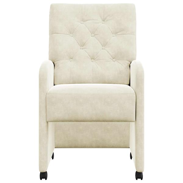 Grote foto vidaxl dining stoelen met wielen 2 pcs cr me 58 x 67 x 97 cm fluweel huis en inrichting stoelen