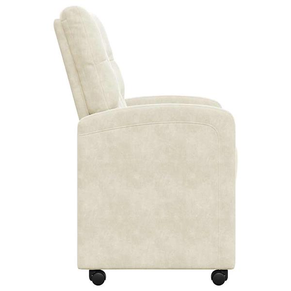 Grote foto vidaxl dining stoelen met wielen 2 pcs cr me 58 x 67 x 97 cm fluweel huis en inrichting stoelen