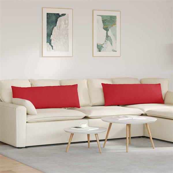 Grote foto vidaxl sofa kussens 2 pcs rood 120 x 40 cm stof huis en inrichting woningdecoratie