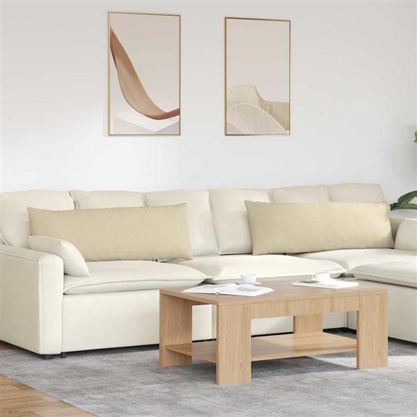 Grote foto vidaxl sofa kussens 2 pcs cr me 120 x 40 cm stof huis en inrichting woningdecoratie