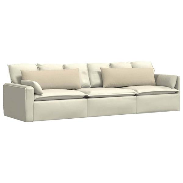 Grote foto vidaxl sofa kussens 2 pcs cr me 120 x 40 cm stof huis en inrichting woningdecoratie