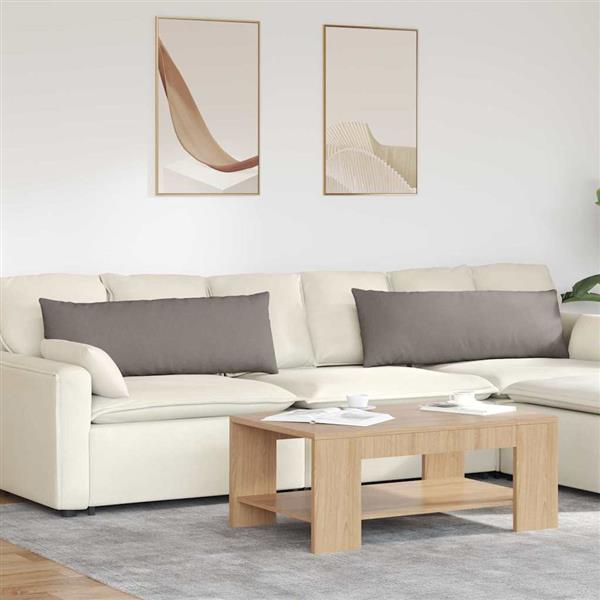Grote foto vidaxl sofa kussens 2 pcs taupe 120 x 40 cm stof huis en inrichting woningdecoratie