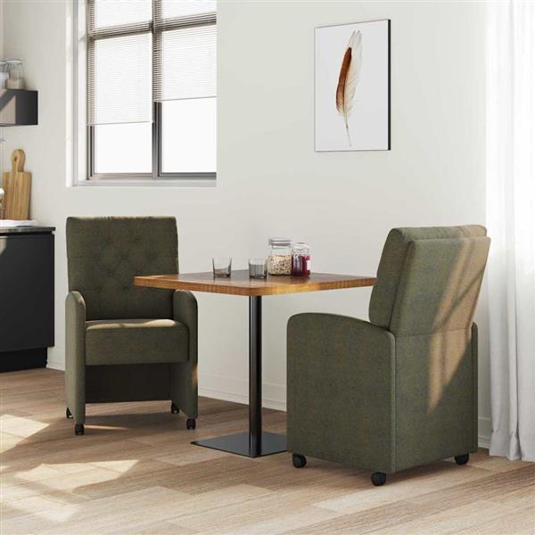 Grote foto vidaxl dining stoelen met wielen 2 pcs leger groen 58 x 67 x 97 cm huis en inrichting stoelen