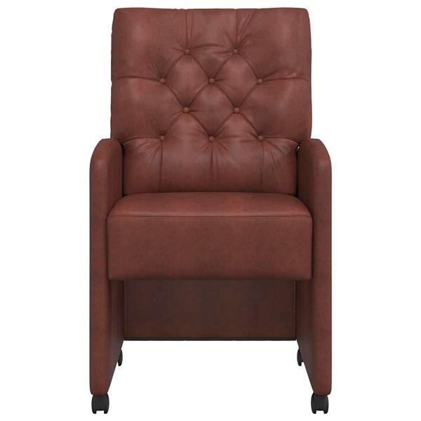 Grote foto vidaxl dining stoelen met wielen 2 pcs glanzend bruin 58 x 67 x 97 cm huis en inrichting stoelen