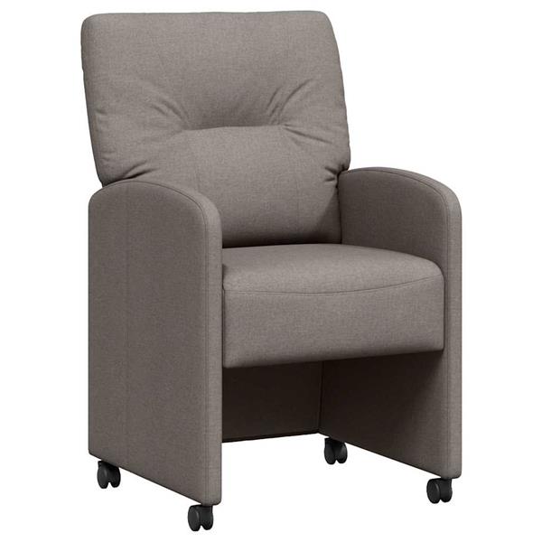 Grote foto vidaxl dining stoelen met wielen 2 pcs taupe 57 x 67 x 95 cm stof huis en inrichting stoelen