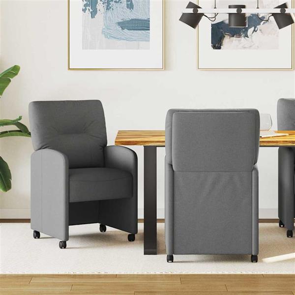 Grote foto vidaxl dining stoelen met wielen 2 pcs donkergrijs 57 x 67 x 95 cm huis en inrichting stoelen