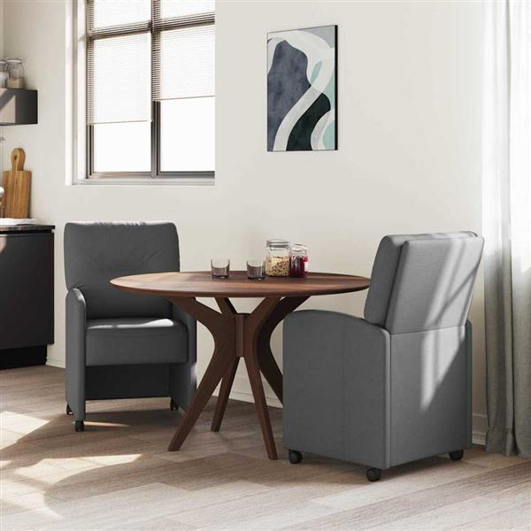 Grote foto vidaxl dining stoelen met wielen 2 pcs donkergrijs 57 x 67 x 95 cm huis en inrichting stoelen