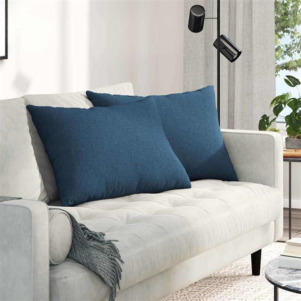 Grote foto vidaxl sofa kussens 2 pcs blauw 70 x 50 cm stof huis en inrichting woningdecoratie