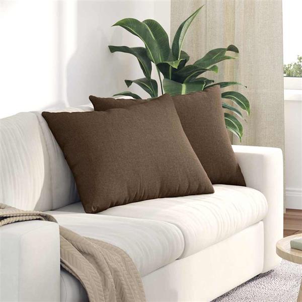 Grote foto vidaxl sofa kussens 2 pcs bruin 70 x 50 cm stof huis en inrichting woningdecoratie