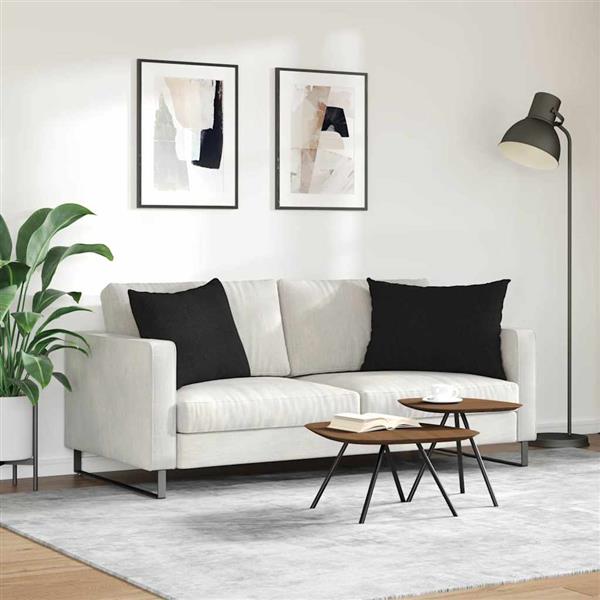 Grote foto vidaxl sofa kussens 2 pcs zwart 70 x 50 cm stof huis en inrichting woningdecoratie