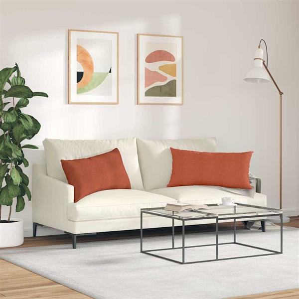 Grote foto vidaxl sofa kussens 2 stuks rood oranje 80 x 40 cm cordstof huis en inrichting woningdecoratie