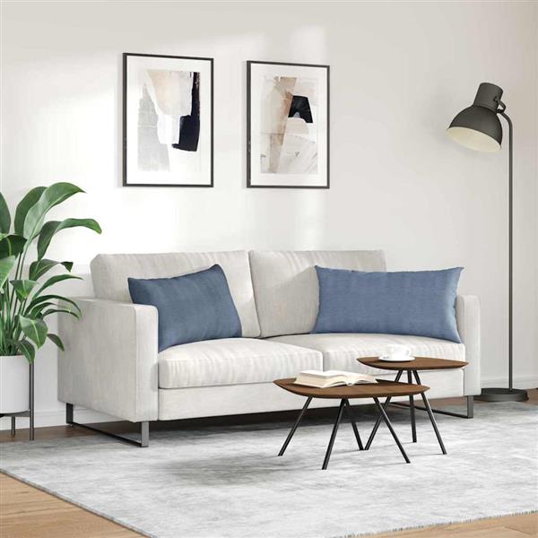 Grote foto vidaxl sofa kussens 2 stuks blauw 80 x 40 cm cordstof huis en inrichting woningdecoratie