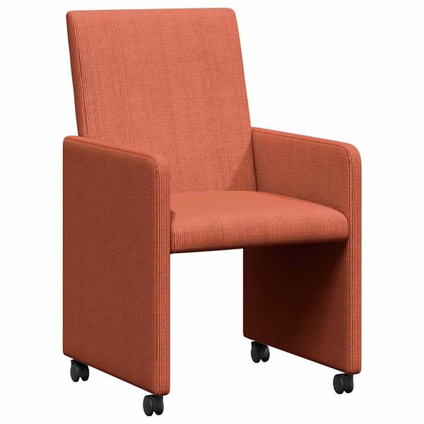 Grote foto vidaxl dining stoelen met wielen 2 pcs rood oranje 57 x 66 x 94 cm huis en inrichting stoelen