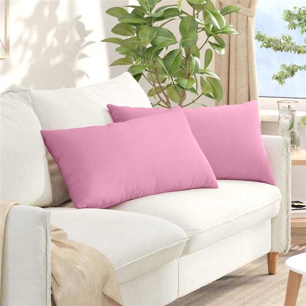 Grote foto vidaxl sofa kussens 2 pcs roze 80 x 40 cm stof huis en inrichting woningdecoratie